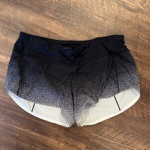 Gradient Black and Gray Women's Lululemon Shorts